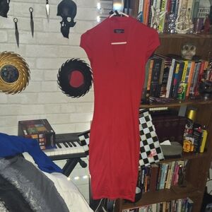 Express Vibrant Red Midi Dress